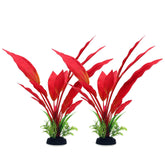 ALEGI Silk Aquarium Plants red 12-inch two-pack in package shot for easy setup