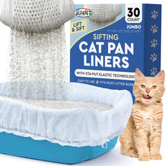 Alfapet jumbo liners fit giant litterboxes for seamless cleanup.