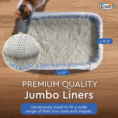Alfapet Sta-Put liner grips litter box walls for secure fit.