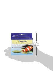 Algone clear water in tank shows safe use with fish plants and coral.
