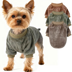 Algudbilt dog sweater 3-pack in brown front view provides cozy winter warmth for small dogs.