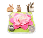 Alibuy Rabbit Foraging Mat pink top view provides enrichment and slow feeding for small pets.