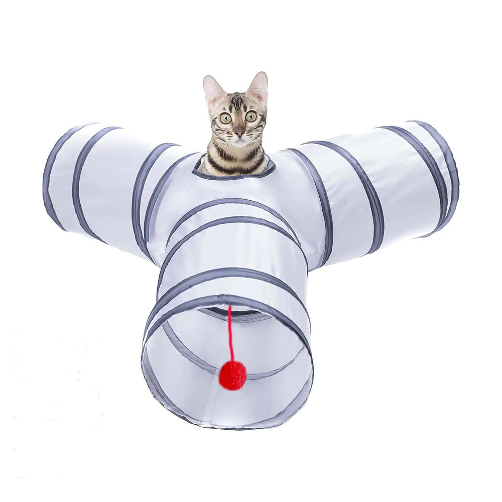 Alicedreamsky cat tunnel with 3-way design for interactive play.