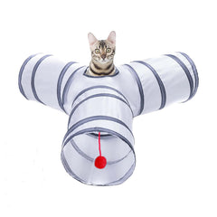 Alicedreamsky cat tunnel with 3-way design for interactive play.