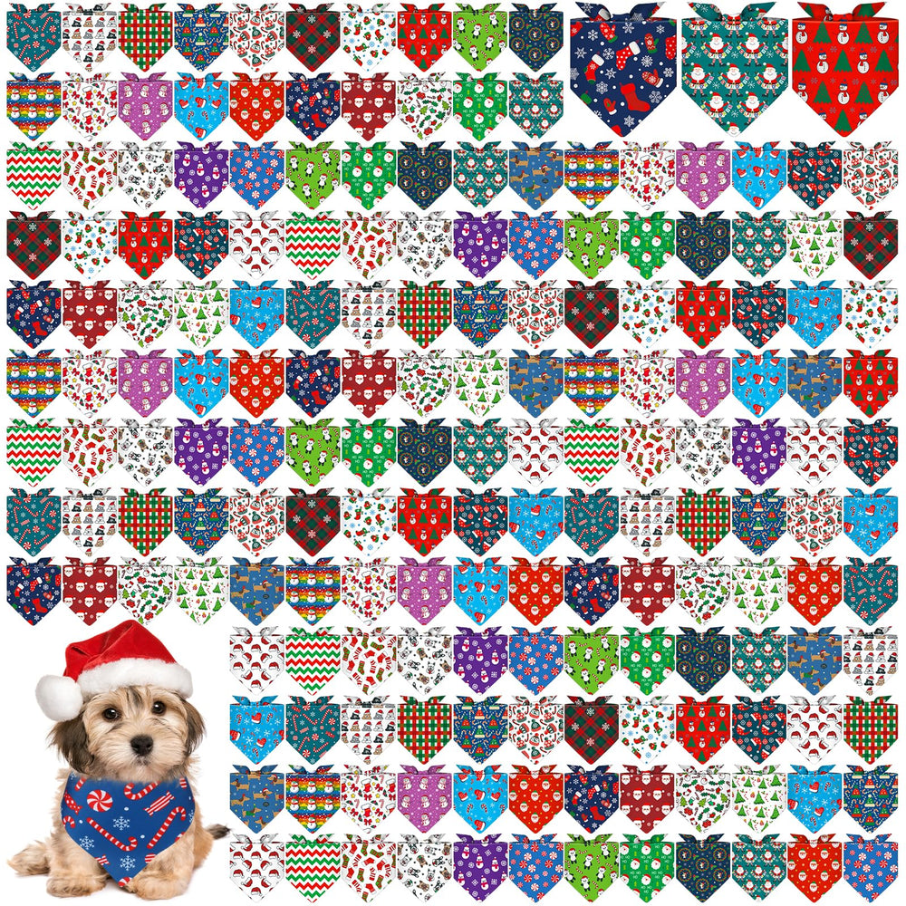 Aliceset Christmas dog bandanas bulk pack with festive designs for multiple dogs