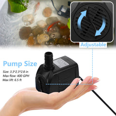Alizzy pump filter entry helps prevent small fish from siphoning in.