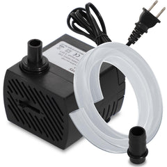 Alizzy 95GPH mini submersible pump front view for compact fountain setups and quiet operation.