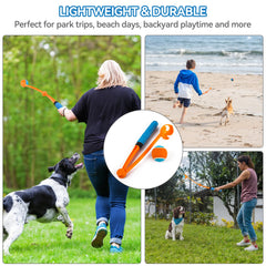ALL FOR PAWS ball launcher racket-style handle for comfortable control