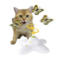 ALL FOR PAWS interactive butterfly toy wand energizes indoor cats during playtime.