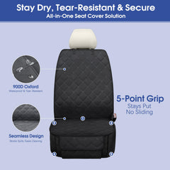 ALLANSING Front Seat Cover Full Coverage Shield guards upholstery from fur and mud.
