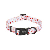 ALLFYL dog collar front view shows adjustable heart pattern for daily comfort.