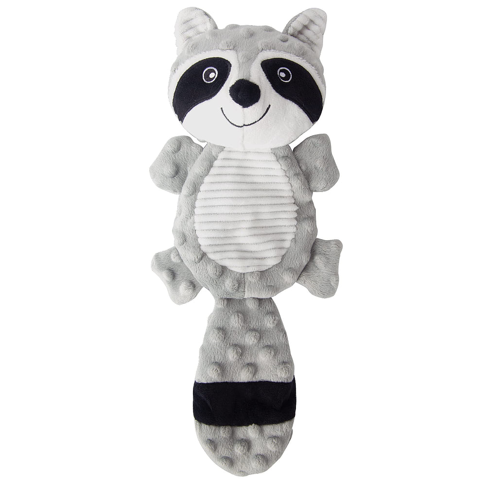 AllHomey squeaky raccoon gray plush toy aids interactive play and companionship.