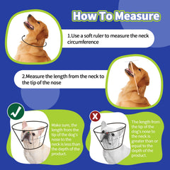 Allroaring dog cone patent-protected design provides secure protection during recovery