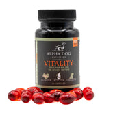 Alpha Dog Nutrition Vitality Krill Oil softgels for easy dosing and joint support.