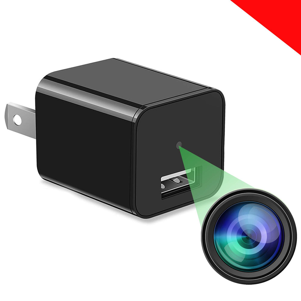 ALPHA TECH plug-in indoor camera front view highlights quick setup and home monitoring