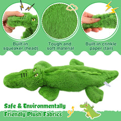 Alphatool crocodile plush no-stuffing toy full view showing safe design