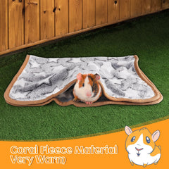 Alphatool Guinea Pig Blanket coral fleece closeup, showcasing soft warmth for delicate fur.