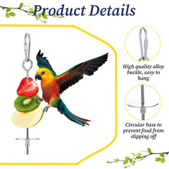 Alrhso parrot fruit stick feeder 18cm offers easy cleaning and metal safety.