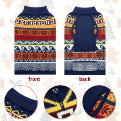 ALUZAEMO dog Christmas sweater on dog demonstrates everyday wear for indoor and outdoor celebrations.