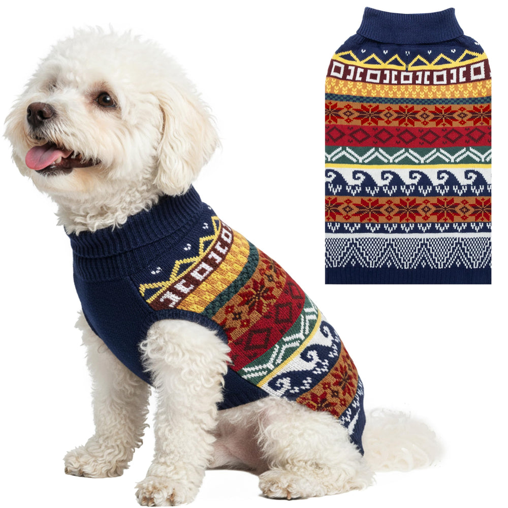 ALUZAEMO dog Christmas sweater close-up of soft knit for cozy warmth.