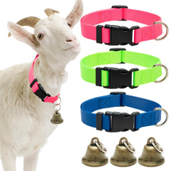ALUZAEMO goat collars in blue pink green for quick ID and daily wear.
