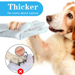 ALWZ-RDY dog cleaning gloves wipes ear area for gentle debris removal.