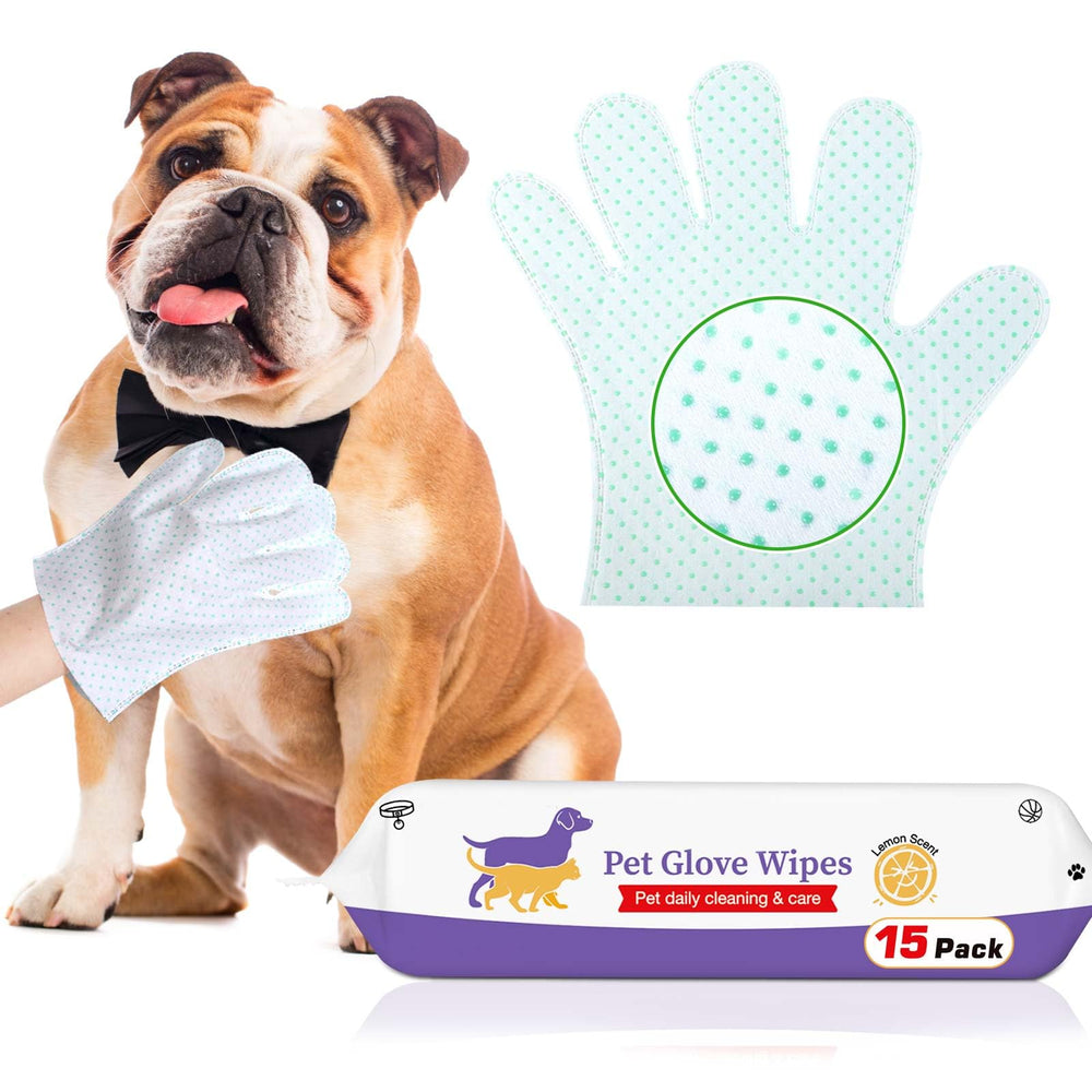 ALWZ-RDY dog cleaning gloves wipes pack for easy at-home grooming