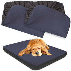 ALWZ-RDY waterproof dog bed cover in blue protecting a 36x27 bed from spills