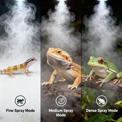 AlxamolTools Reptile Mister System 360° nozzles ensure even moisture in corners.