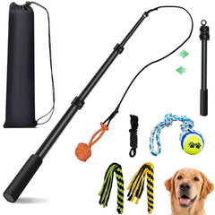 AmaCielo Flirt Pole in carry-case setup for convenient outdoor play and storage.