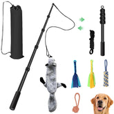 AmaCielo Flirt Pole shows durable aluminum construction for long-lasting dog play sessions.