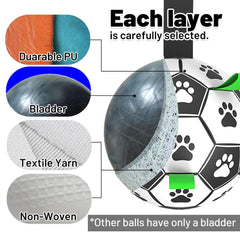 Amasiver ball close-up shows nine nylon seams for better grip and bounce.