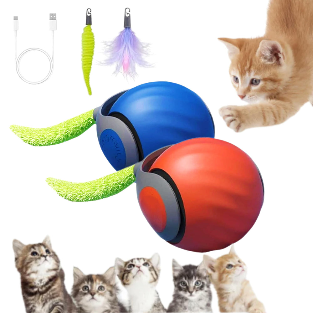 AMATFFUG Speediest Tail 2.0 cat toy ball in automatic motion for indoor play