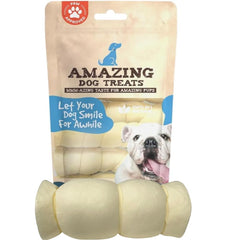 Amazing Dog Treats beef cheek rolls mega thick 5-6 inch four-pack for long-lasting chews