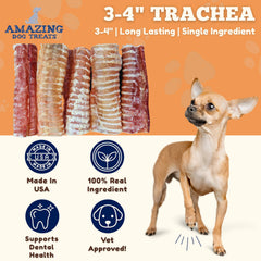 Amazing Dog Treats beef trachea rings closeup 1—single-ingredient natural treat for rewards.