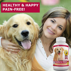 Amazing Nutritionals Amazing Cranberry for Dogs chews closeup shows flavorful bite-sized treats for dogs.