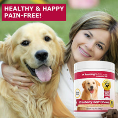 Amazing Nutritionals Cranberry for Dogs bacon-flavor chews aid palatability and bladder support
