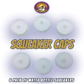Amazing Pet Products squeaker caps pack closeup for bottle shaggies enables quick toy refresh and extended play.