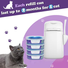 AMAZINK Litter Genie-compatible refills shown with Standard/Plus/XL models for easy odor control