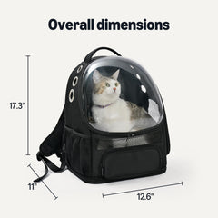 Amazon Basics pet carrier backpack bubble window lets pets see outside during trips