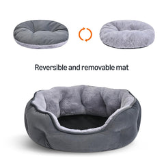 Amazon Basics round bed raised bolsters provide extra head and neck support.