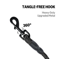 Amazon Basics round dog leash handle closeup highlights soft ergonomic grip for comfort