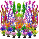 Ameliade fish-tank artificial plants with soft leaves for safe hiding spots