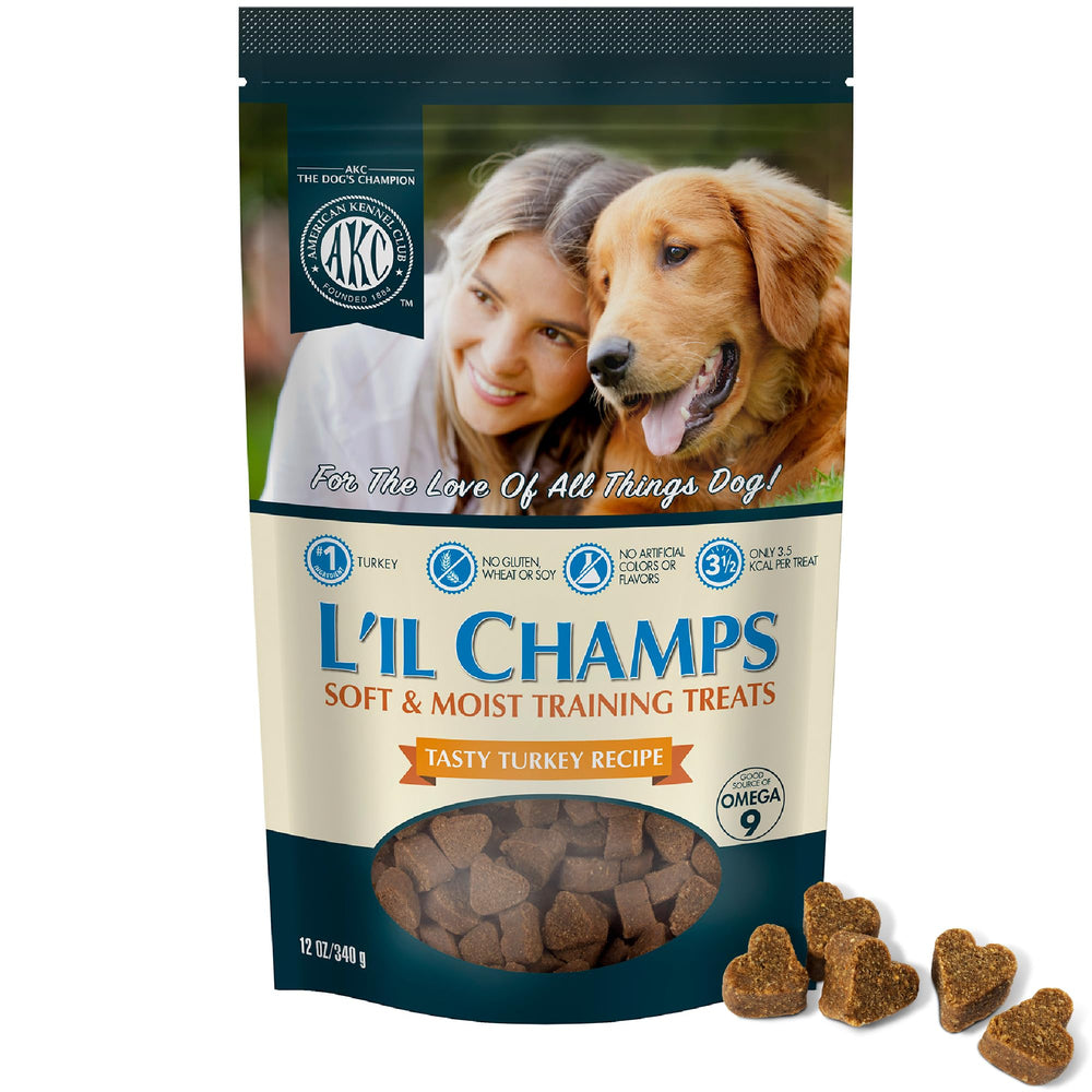 American Kennel Club Lil Champs turkey soft-moist treats for all-breed training rewards