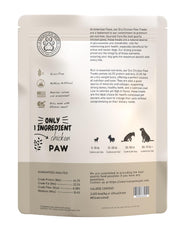 American Paws dehydrated chicken feet crisp texture on plate, ideal training rewards.