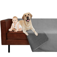 Ameritex pet bed blanket light grey on sofa protects upholstery from pet messes