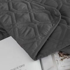 Ameritex reversible bed cover close-up shows two identical colors for easy matching.
