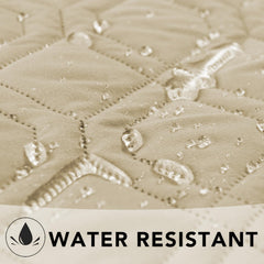 Ameritex waterproof furniture cover shows two colors to match home decor.