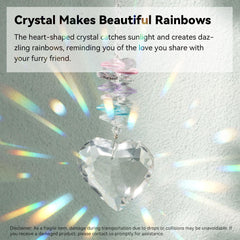 Amethuartz Pet Memorial Suncatcher crown diamonds form rainbow spectrum around paw charm.
