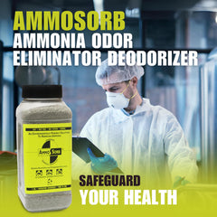 AmmoSorb cat litter deodorizer closeup shows absorbent action reducing litter box odors